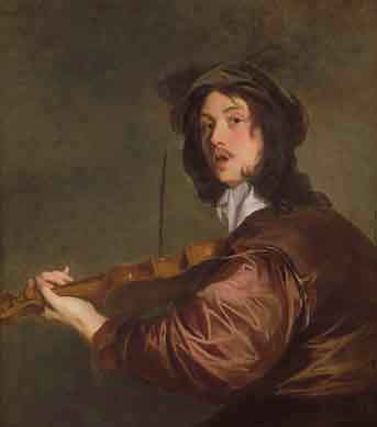 One of a series of six paintings of musicians, by Lely